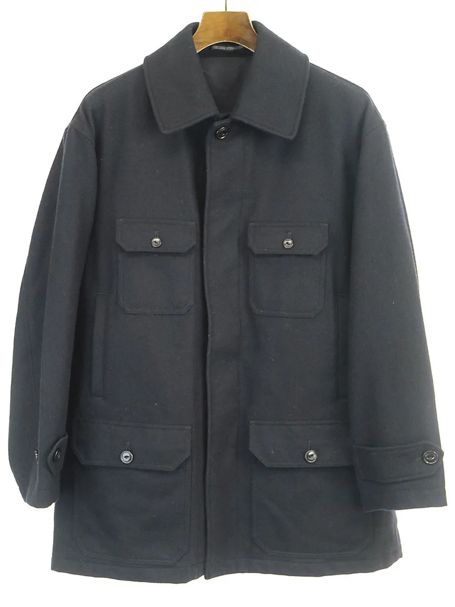 Yohji Yamamoto ヨウジヤマモト プールオム 12AW ポケットデザインウールナイロンロングジャケット