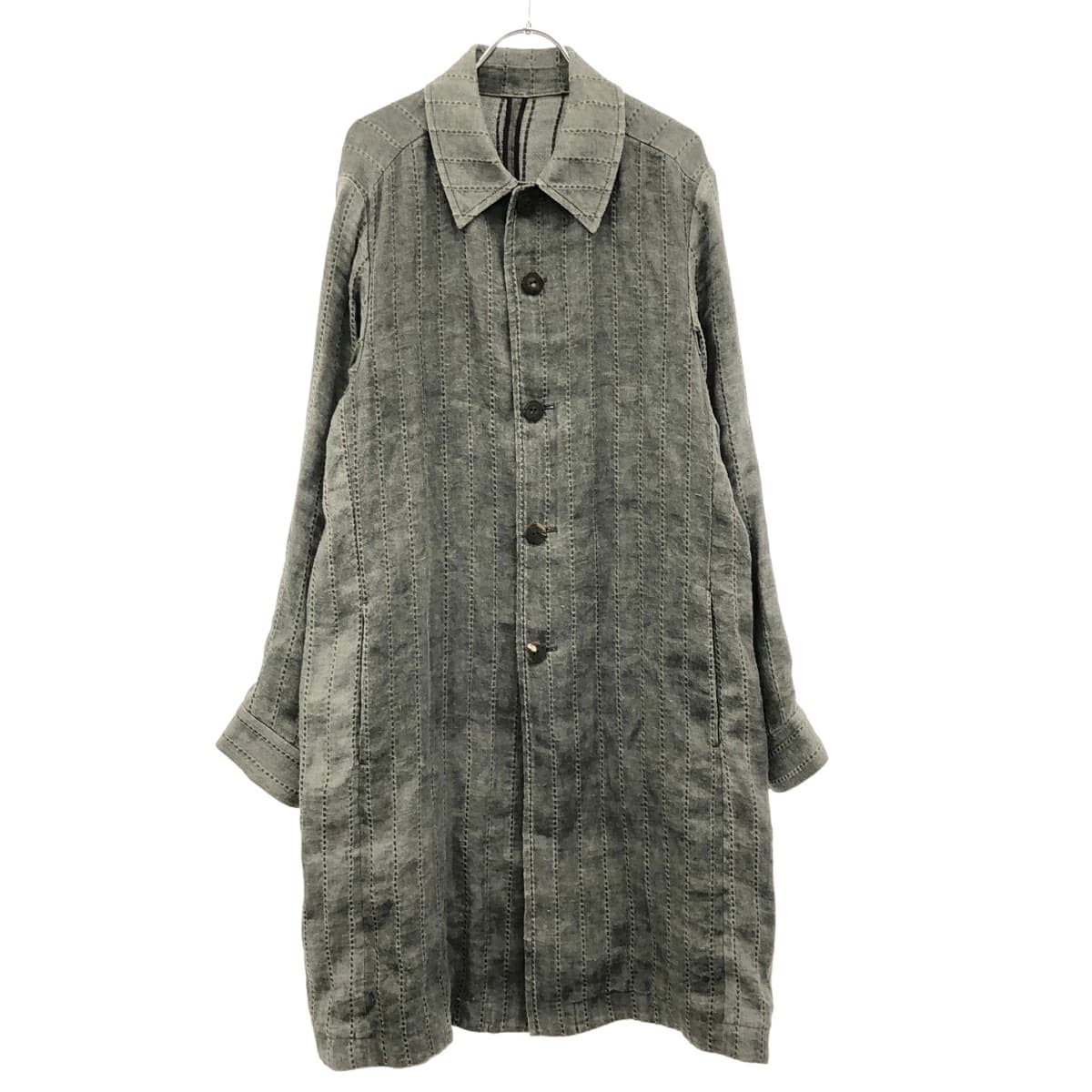 DEVOA デヴォア Faliero Sarti ストライプステッチリネンコート