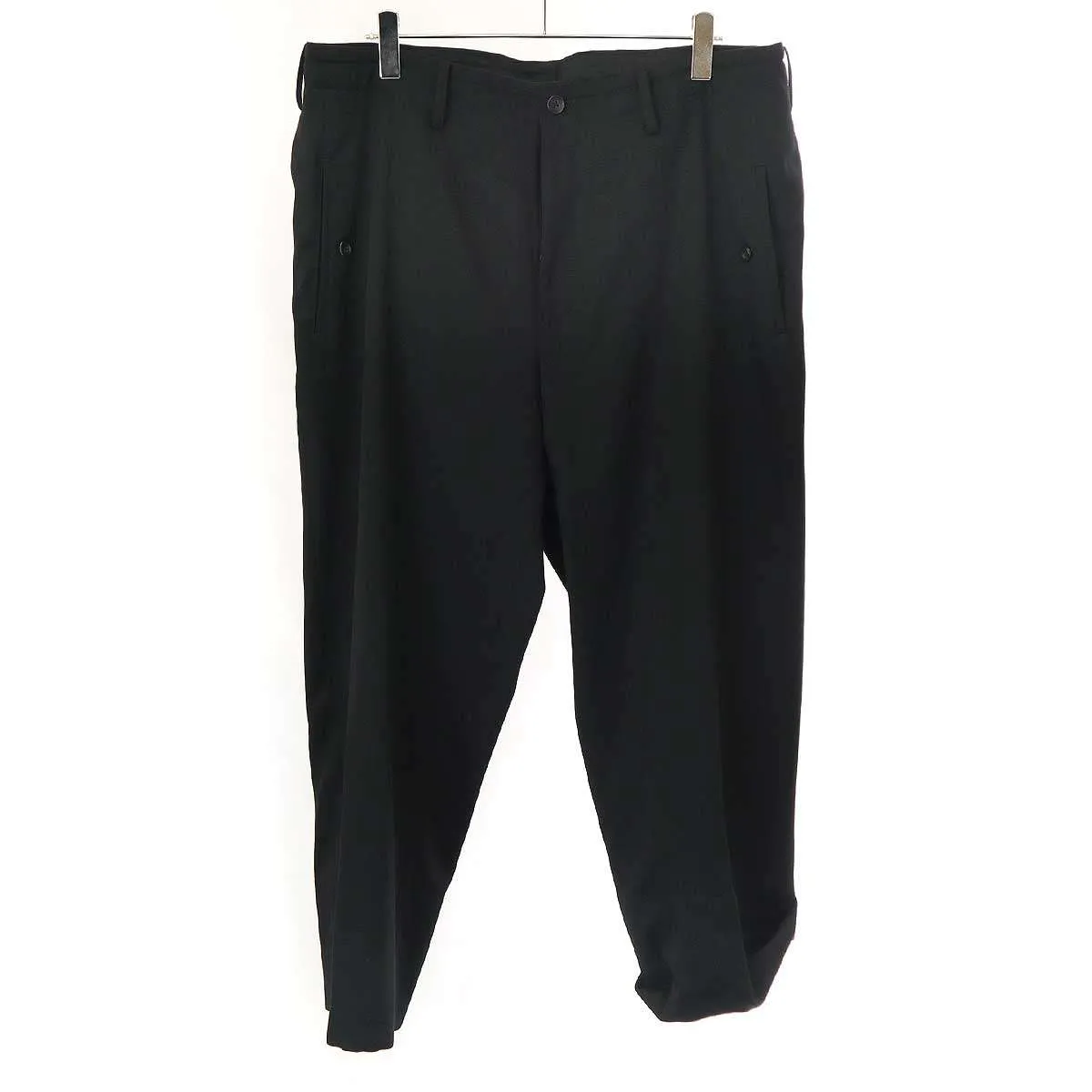 Yohji Yamamoto ヨウジヤマモト プールオム 23SS 裏地チェックウールギャバジンワイドパンツ HZ-P60-805