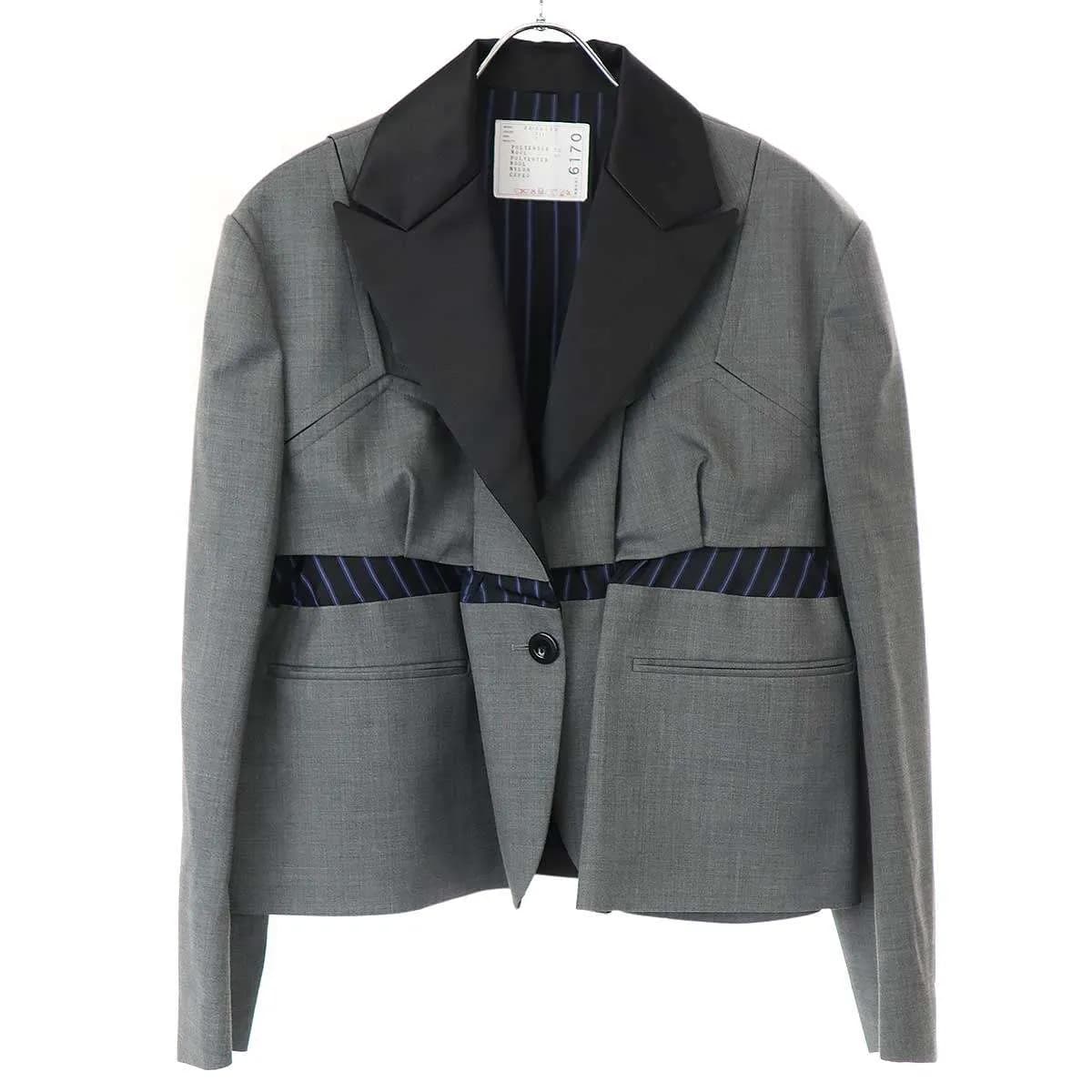 sacai サカイ 22AW Suiting Jacket サテンラペル スーチングジャケット 22-06170
