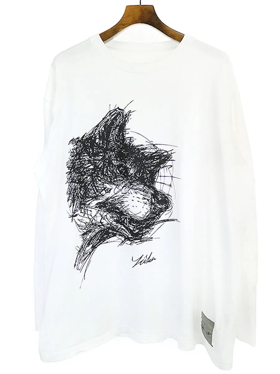 Yohji Yamamoto ヨウジヤマモト プールオム×朝倉優佳 19AW「凛」デッサンプリントカットソー