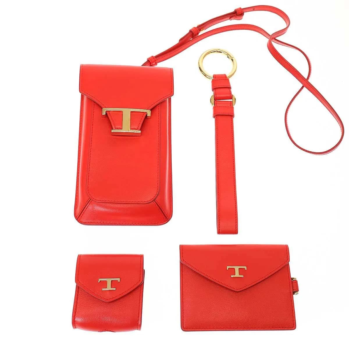 TOD'S トッズ T タイムレス レザースマホバッグ セット