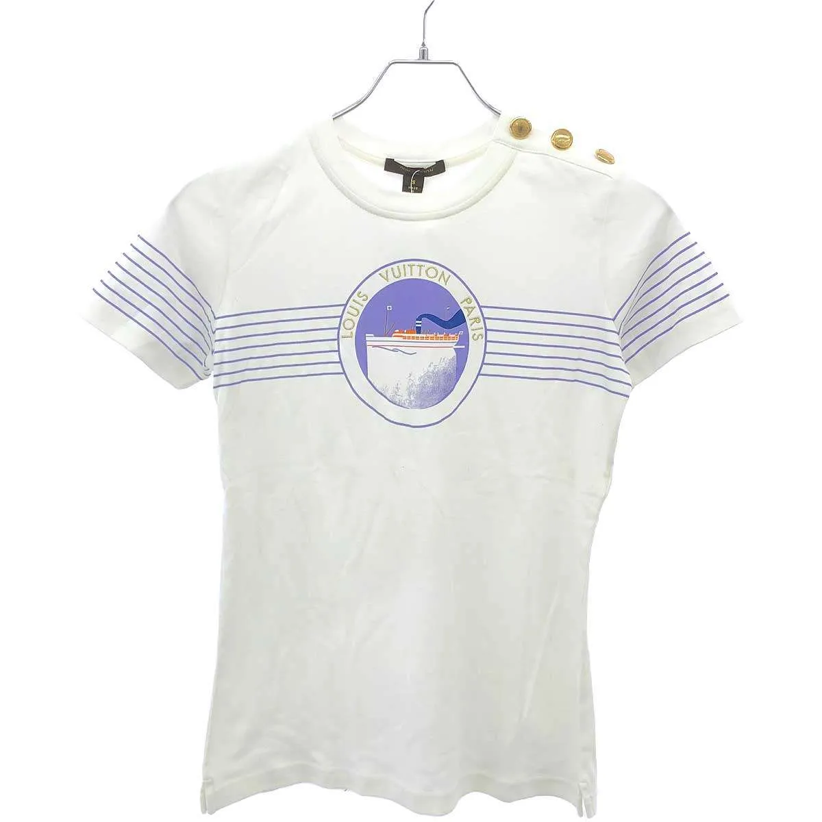 LOUIS VUITTON ルイヴィトン クルーズライン マリン ロゴエンブロイダリーTシャツ RW081W WMTS09JBC