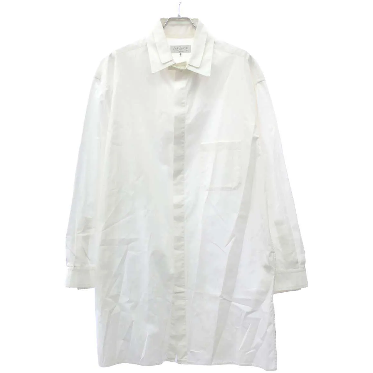 Yohji Yamamoto ヨウジヤマモト プールオム 100/2 BROAD R-DOUBLE COLLAR FLY FRON ダブルカラーブロードシャツ HZ-B17-012