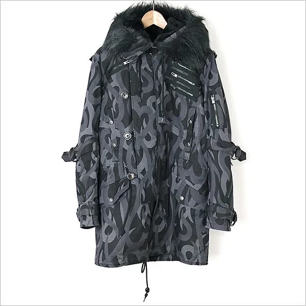 NUMBER NINE NUMBER NINE 04AW ハートトライバルフーデッドボンテージコート