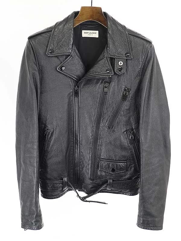 SAINT LAURENT サンローラン パリ 16AW L17 ブラックジップラムダブルレザーライダースジャケット