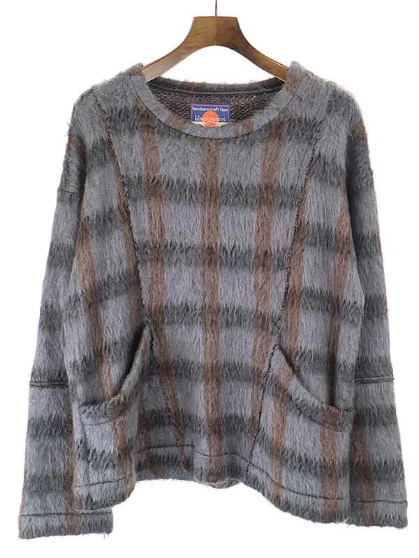 blackmeans ブラックミーンズ 17AW チェック柄モヘアニット