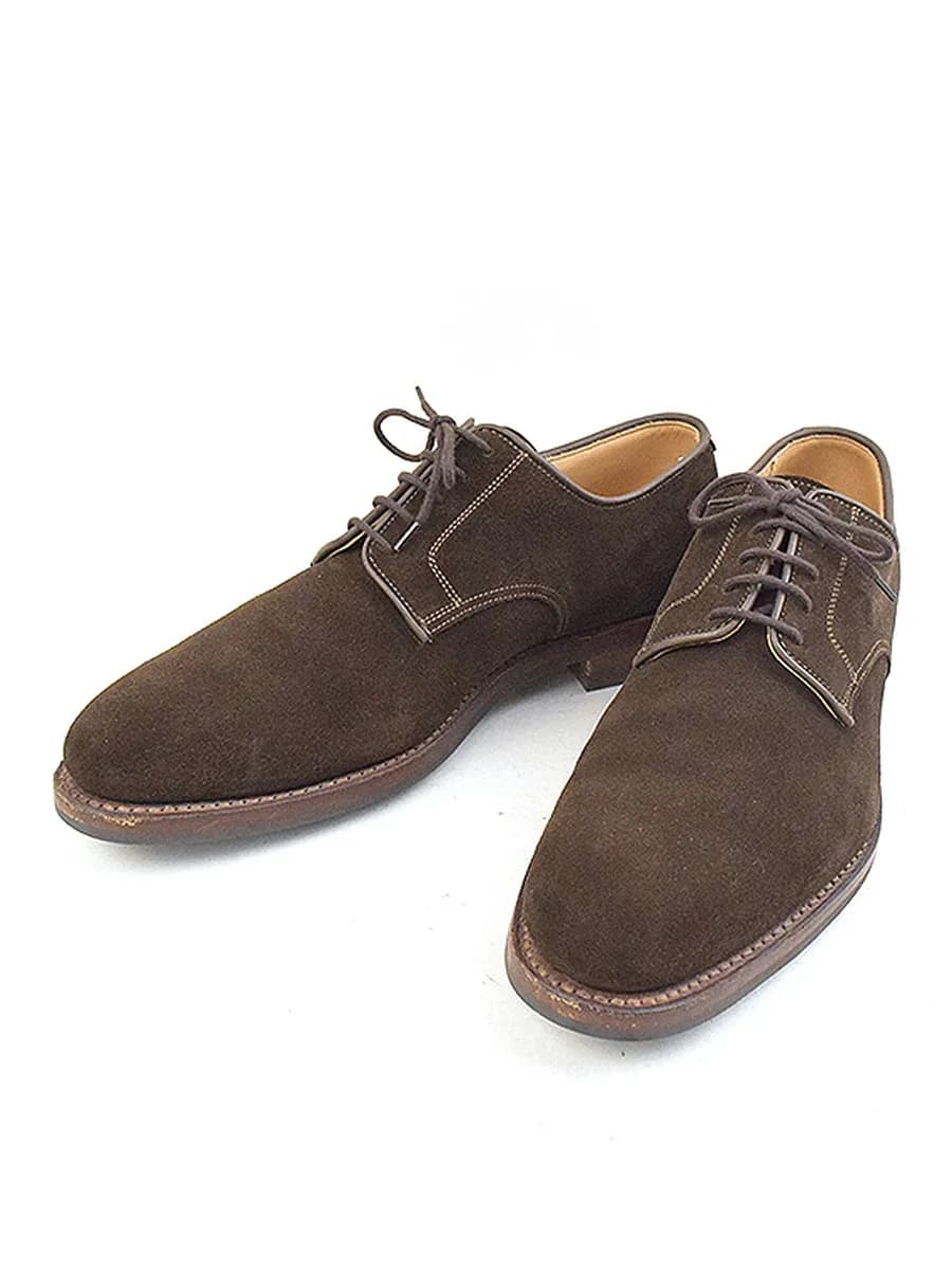 Crockett&Jones クロケット&ジョーンズ BRISTOL スウェードレザーダービーシューズ メンズ ブラウン 7 1/2