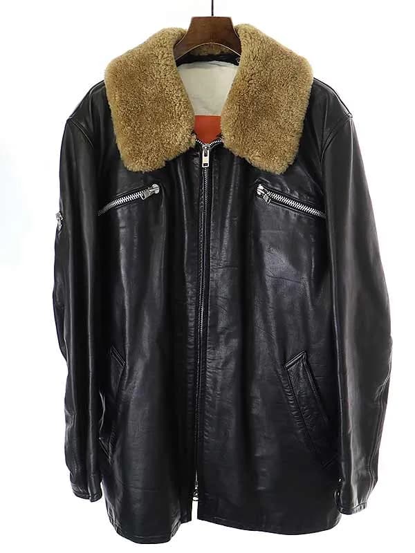 Yohji Yamamoto ヨウジヤマモト プールオム 04AW ムートンカラージップアップレザージャケット