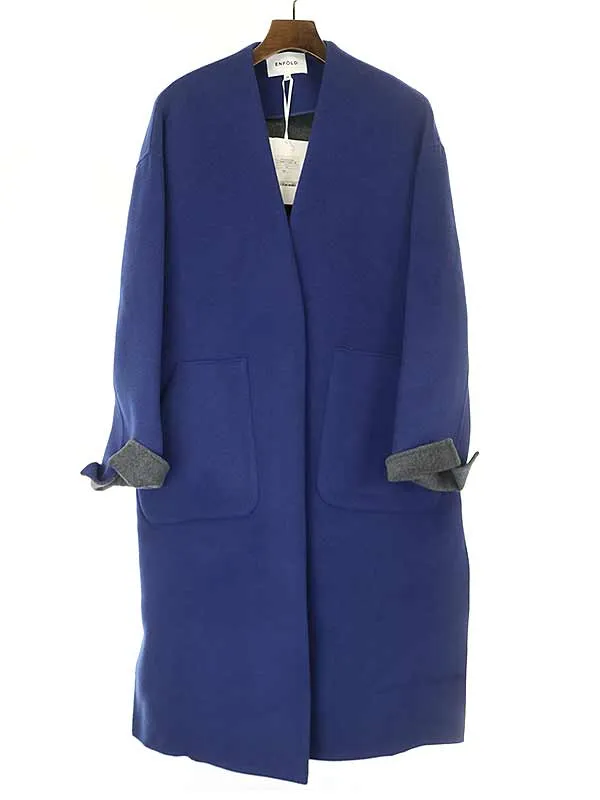 ENFOLD エンフォルド 19AW ウールリバーノーカラーコート