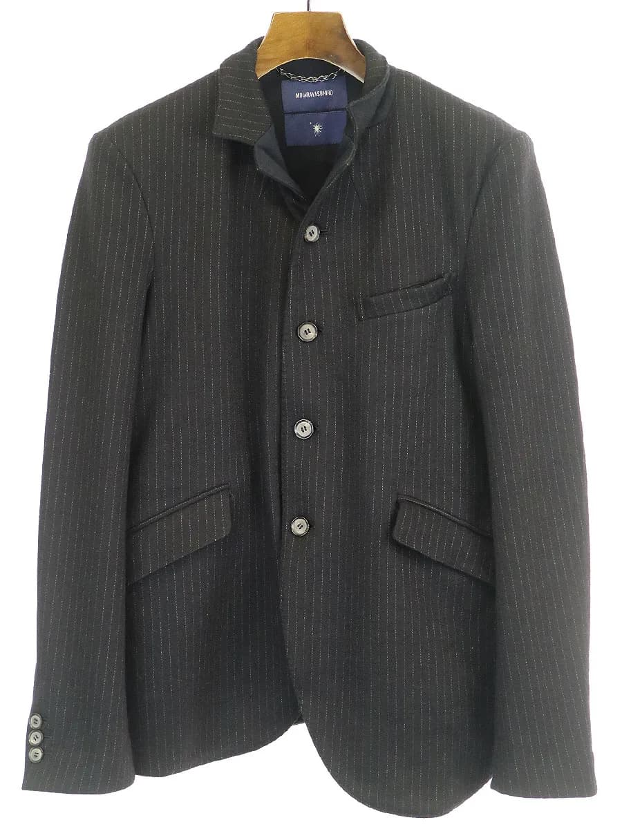 Maison MIHARA YASUHIRO ミハラヤスヒロ アシンメトリーストライプジャケット