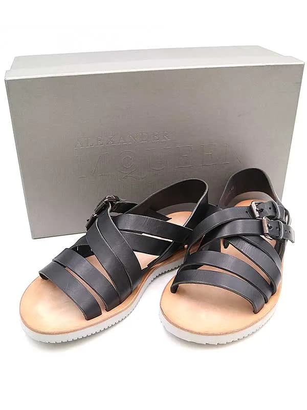 ALEXANDER McQUEEN アレキサンダーマックイーン マルチストラップレザーサンダル
