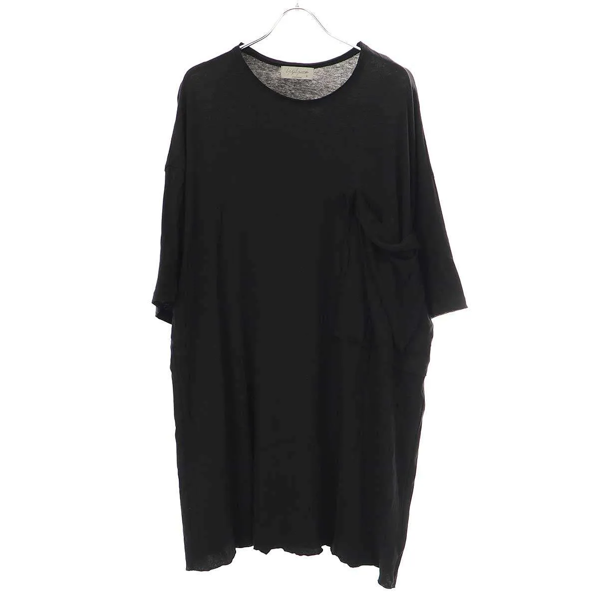 Yohji Yamamoto ヨウジヤマモト プールオム 23SS ULTIMA COTTON T-SHIRT WITH LARGE CHEST POCKET ウルティマコットンスリットTシャツ