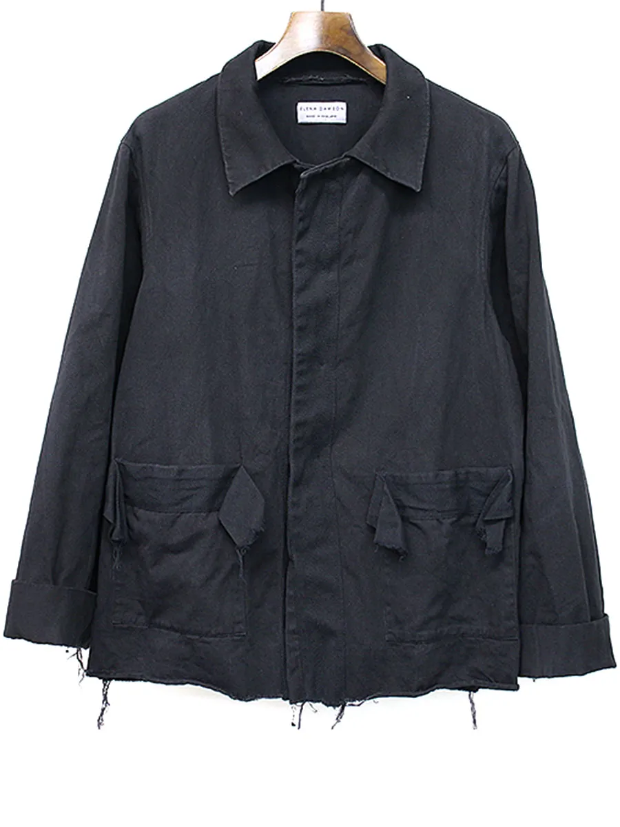 ELENA DAWSON エレナドーソン 17SS ヘビーリネンコットン比翼ジャケット
