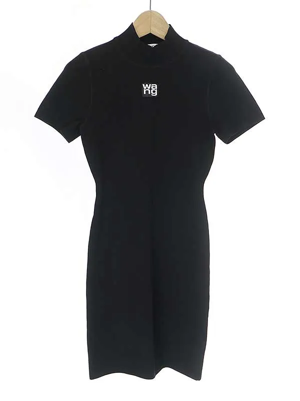 ALEXANDER WANG アレキサンダーワン ロゴパッチモックネックドレスワンピース