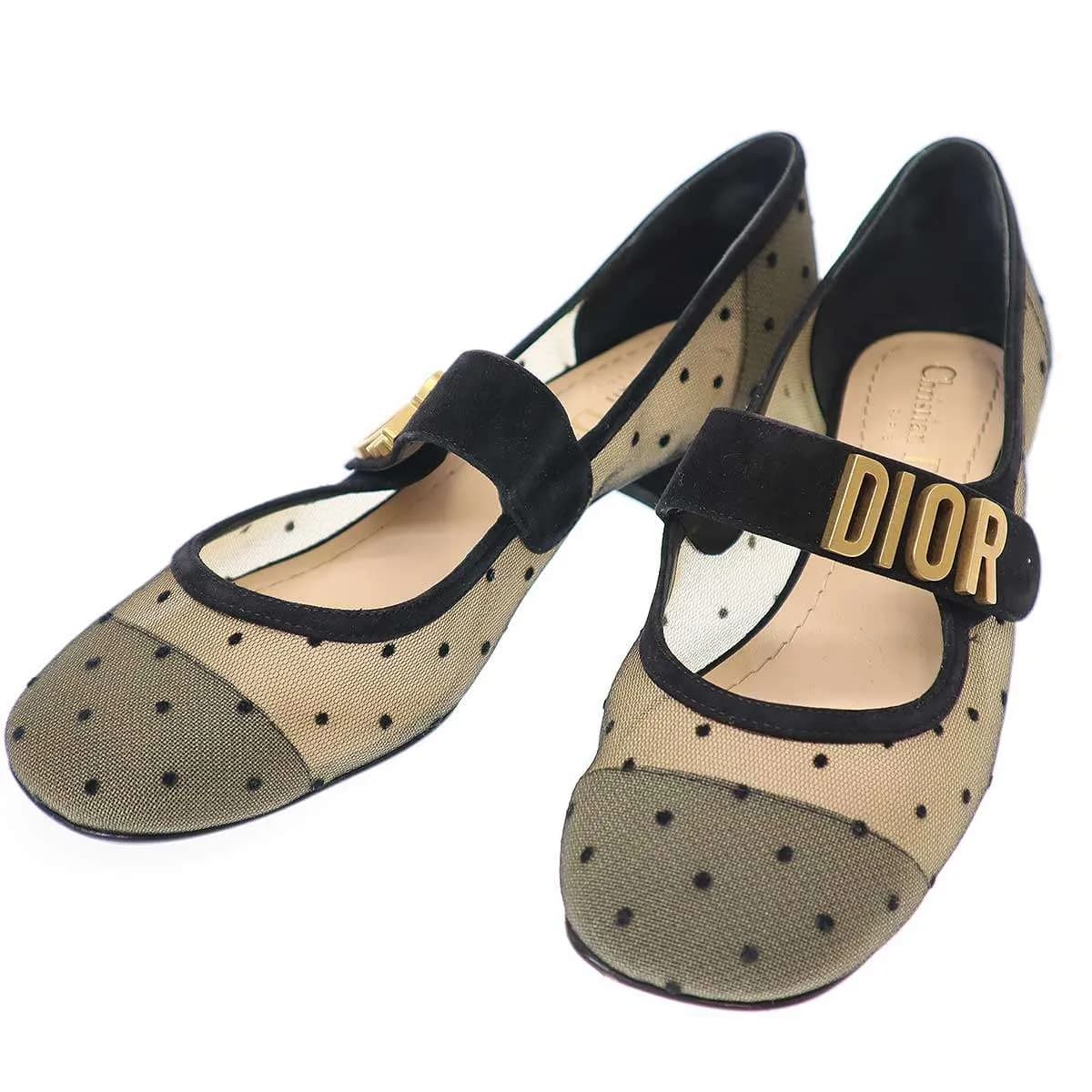 Christian Dior クリスチャンディオール D-mary Jane メリージェーンメッシュドットパンプス