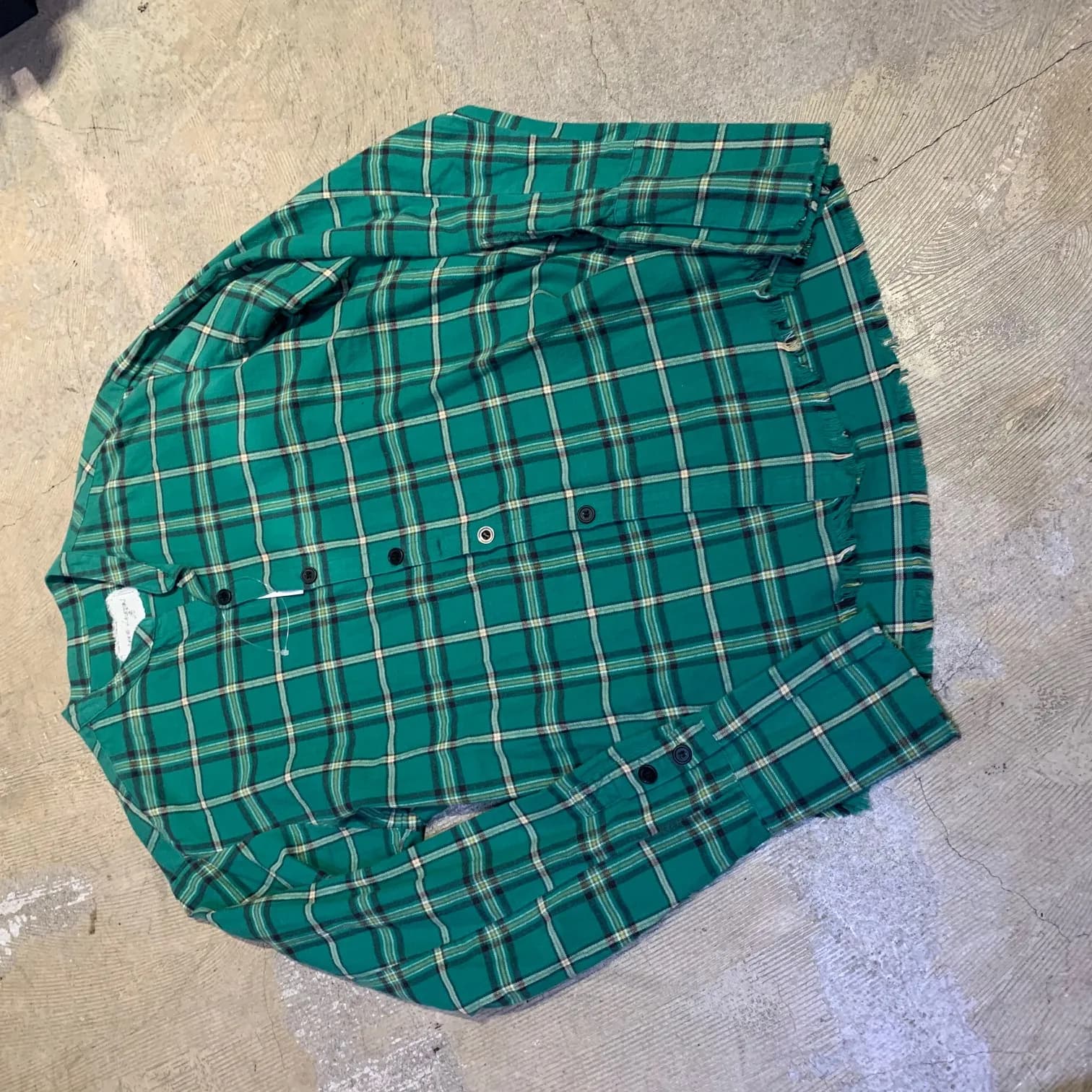 Greg Lauren GREG LAUREN 19AW Green Plaid Studio Shirt