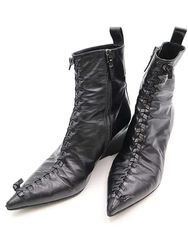 JIL SANDER ジルサンダー ウェッジソールウィップレースアップブーツ