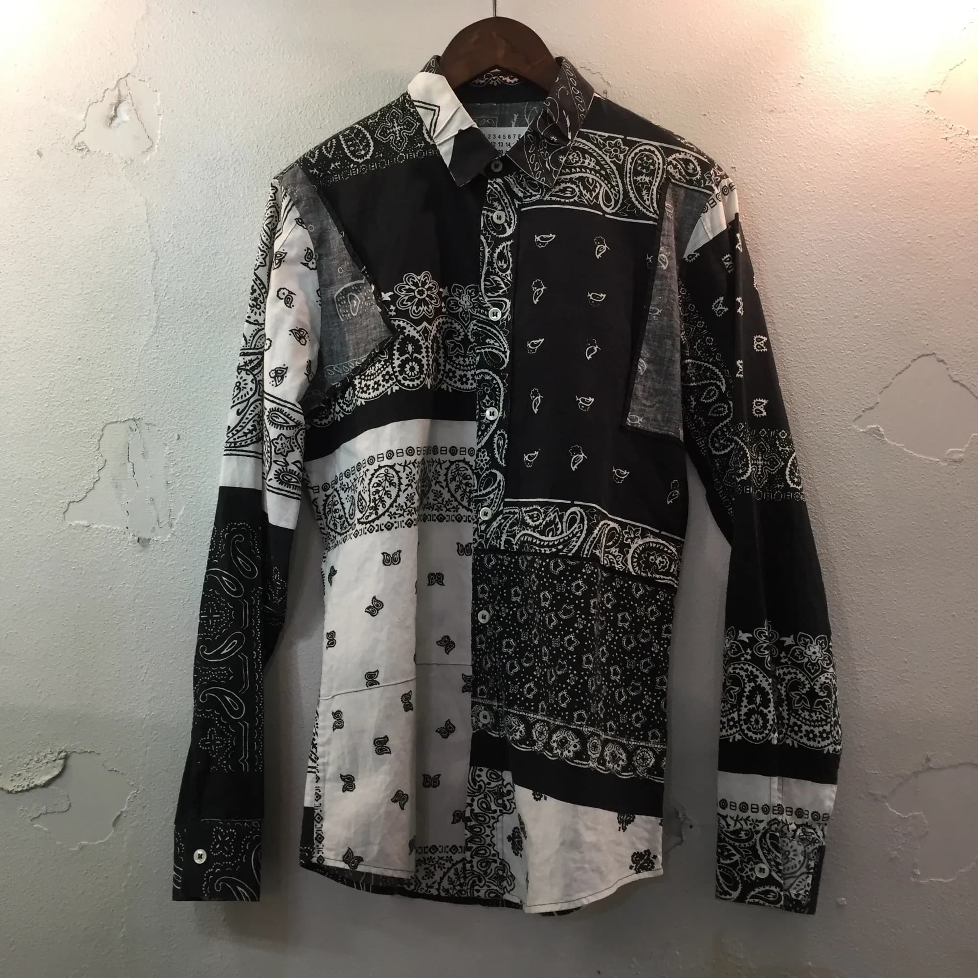 Maison Margiela Maison Martin Margiela 10 12SS ペイズリー柄バンダナパッチワークシャツ 44