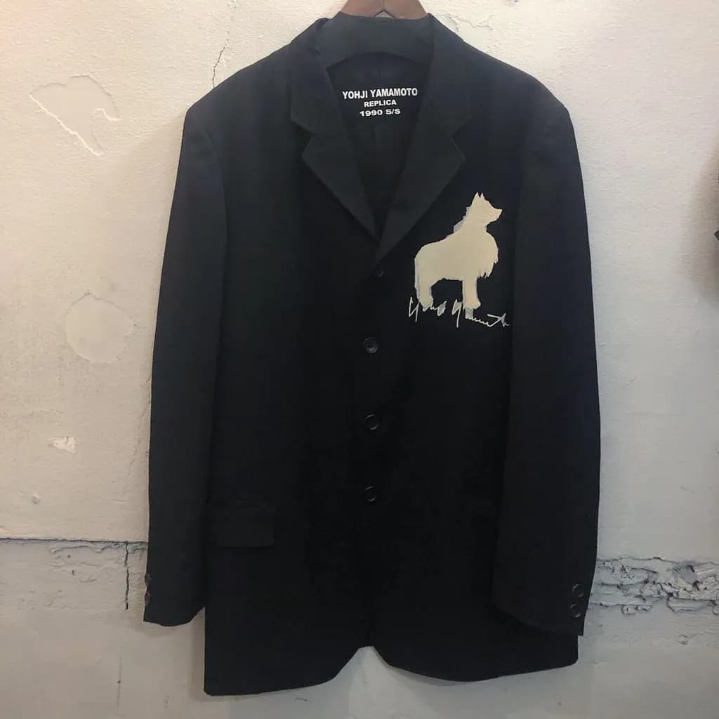 Yohji Yamamoto Yohji Yamamoto POUR HOMME 18AW REPLICA 1990 S/S 犬刺繍テーラードジャケット