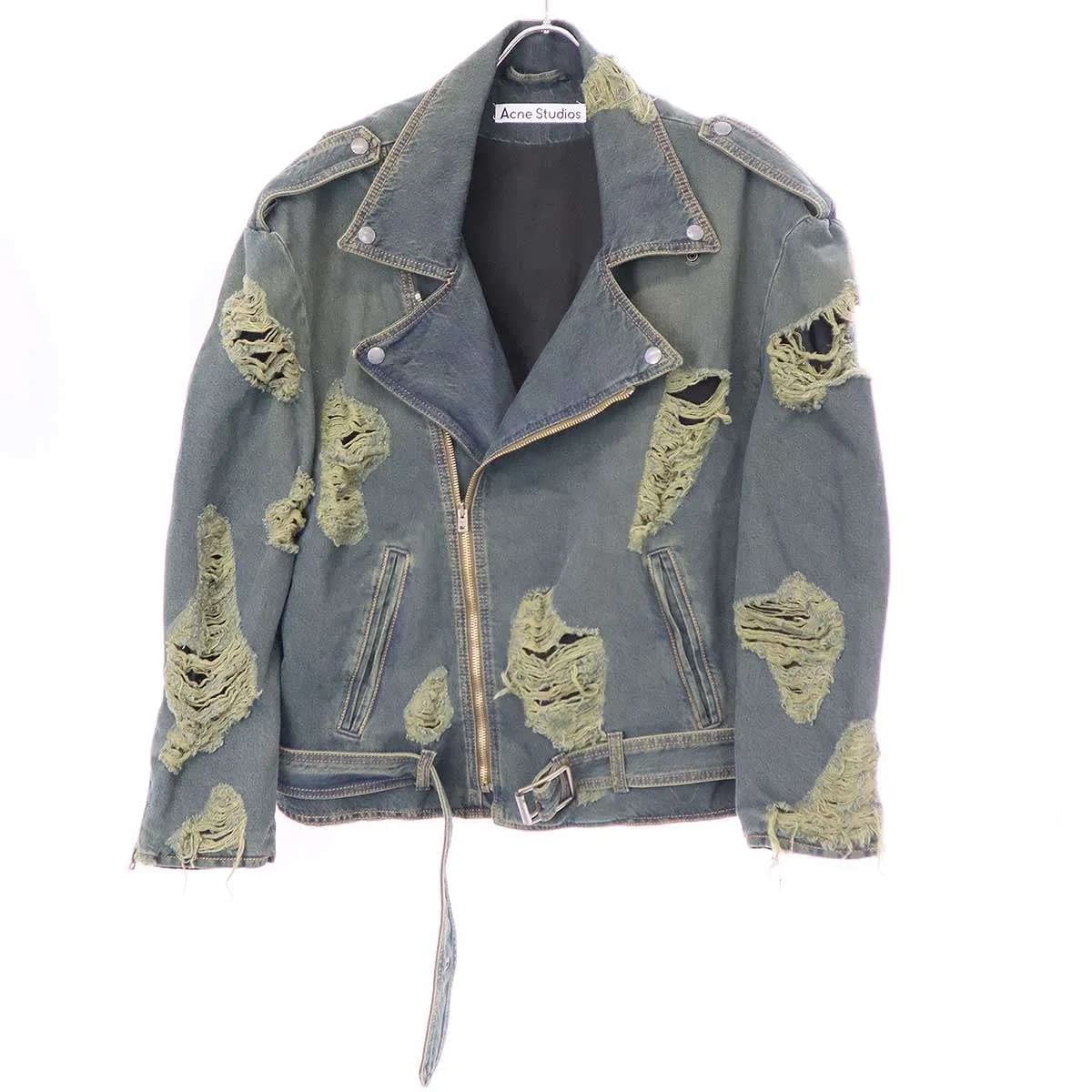 Acne Studios アクネストゥディオズ 23AW ディストレスドデニム バイカーライダースジャケット FN-WN-OUTW000810