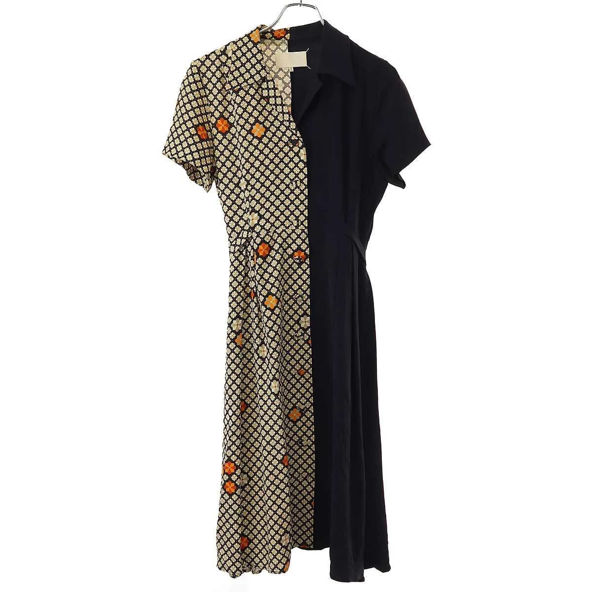 Maison Margiela メゾン マルタン マルジェラ 15SS バイカラーベルテッドシャツワンピース