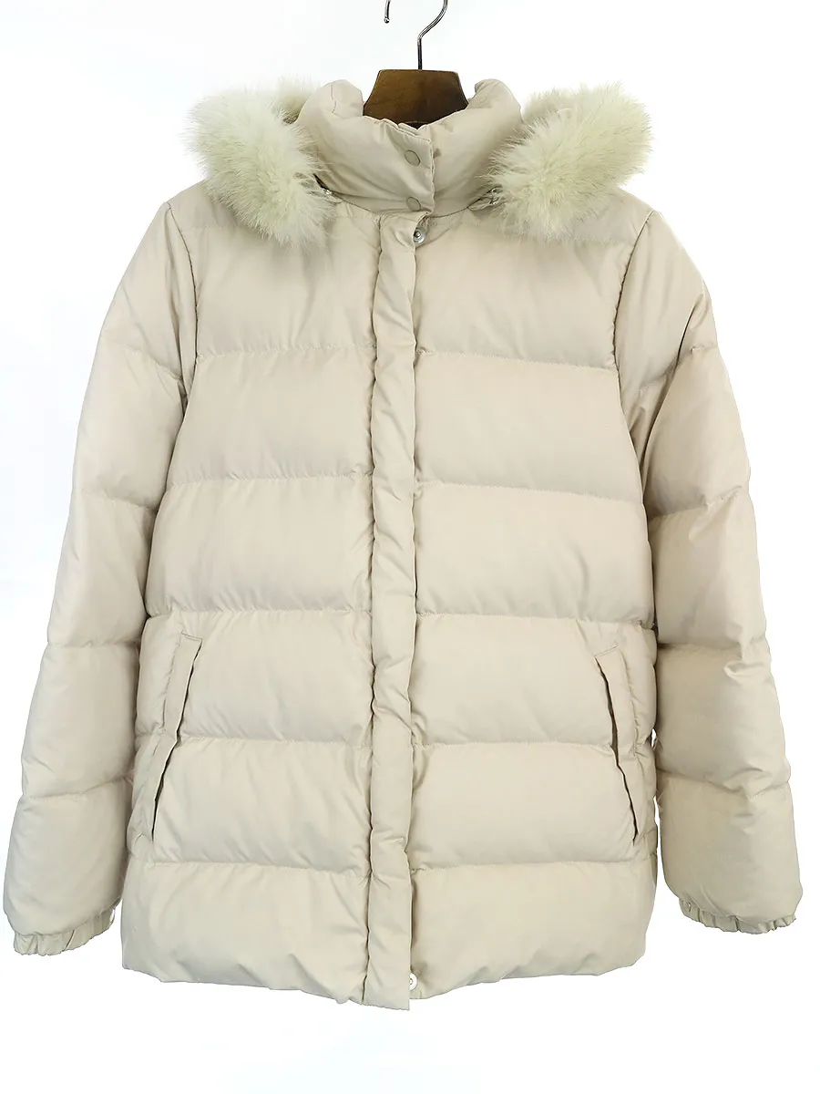 MONCLER モンクレール 茶タグ VALENTINE ファー付きフーデッドダウンジャケット