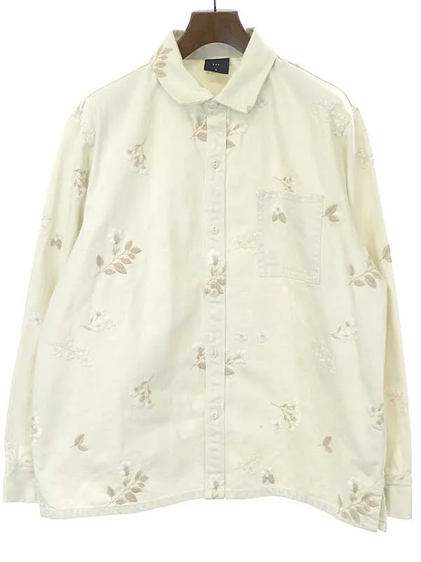 KITH キス 23SS 101 Denim Ginza Shirt フラワーエンブロイダリーデニムシャツ