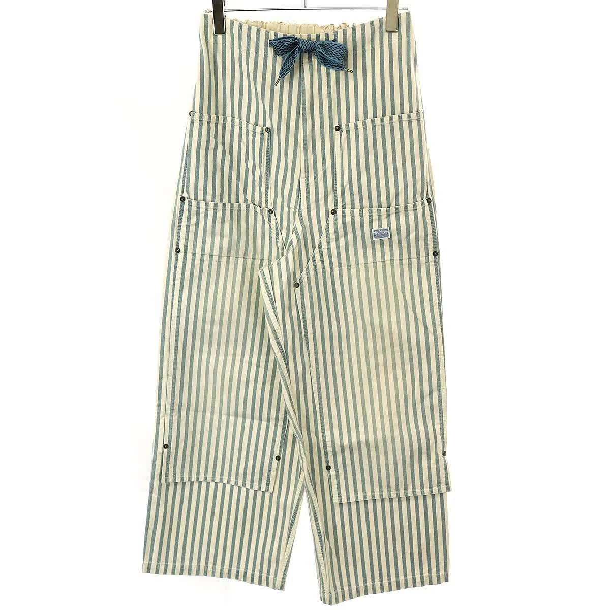 KAPITAL キャピタル French HICKOREE Stripe W-Knee EASY Baggy Pants ヒッコリーストライプバギーパンツ K2404LP155