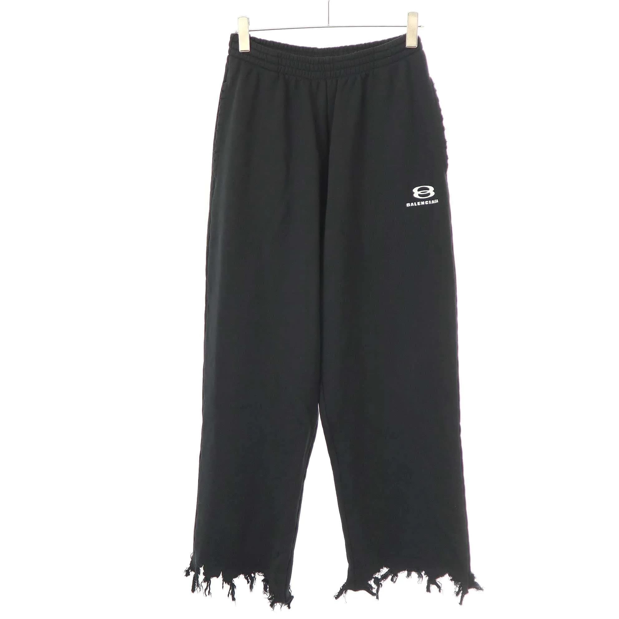 BALENCIAGA バレンシアガ 24SS Distressed Cropped Sweatpants デストロイクロップドスウェットパンツ 783401