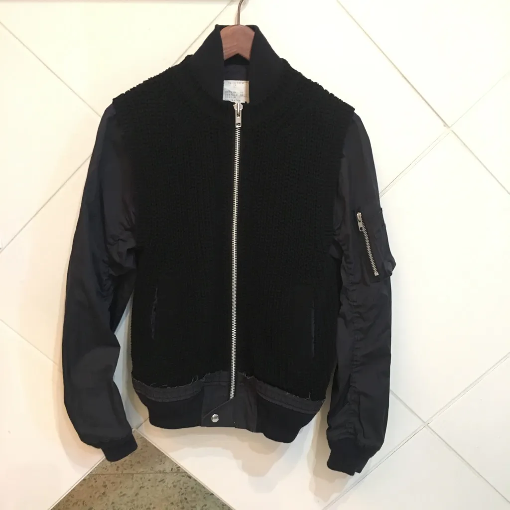 sacai sacai 15SS ニット切替フライトジャケット