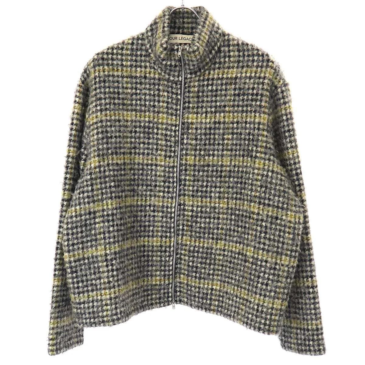 OUR LEGACY アワーレガシー 23AW SHRUNKEN FULLZIP POLO チェックジップアップニット