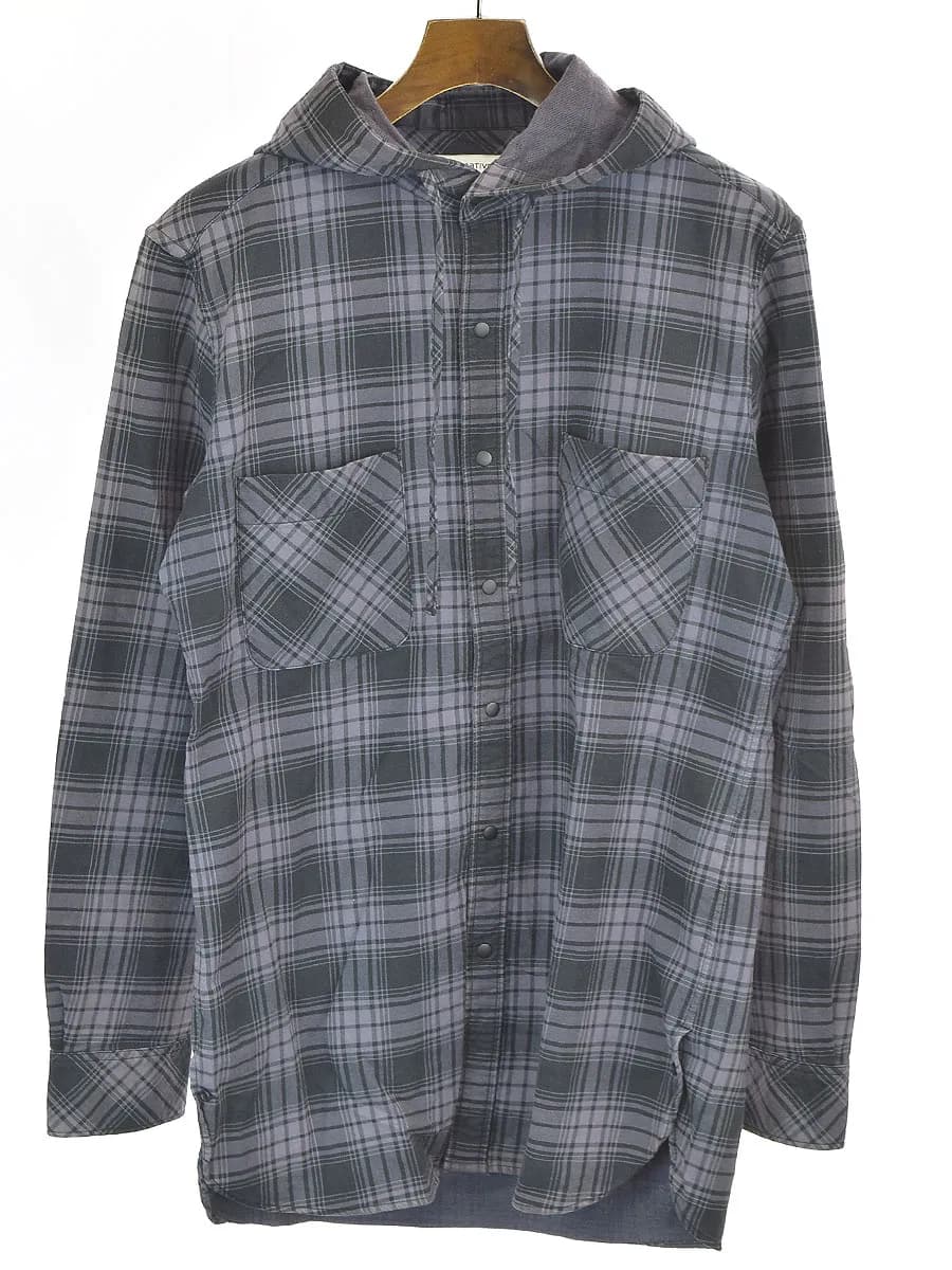 nonnative ノンネイティブ HIKER HOODED SHIRT チェック柄フーディ長袖シャツ
