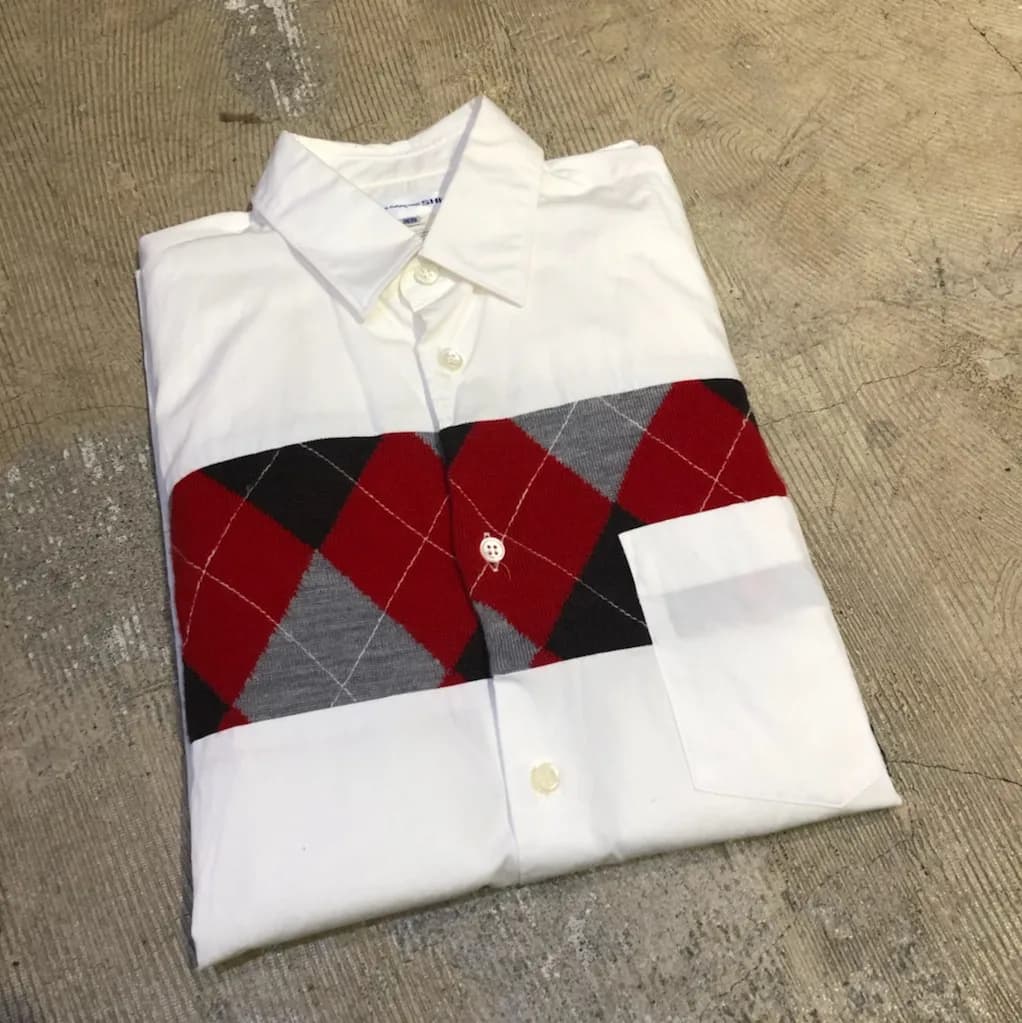 COMME des GARCONS COMME des GARCONS SHIRT 10SS ニットコンビネーションブロードシャツ