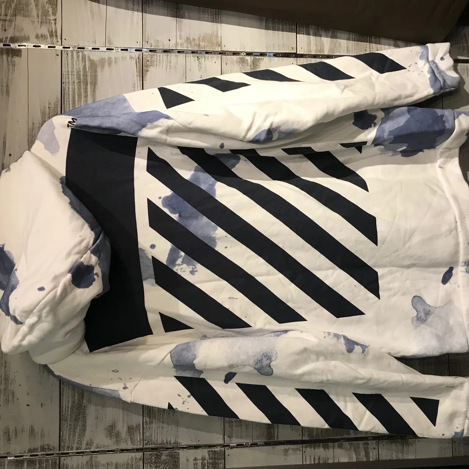 OFF-WHITE OFF WHITE 16AW BLUE LIQUID SPOTS HOODIE