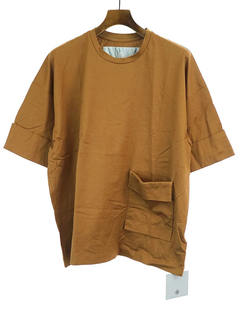 Dulcamara ドゥルカマラ 圧縮天竺コットンポケットロールスリーブTシャツ