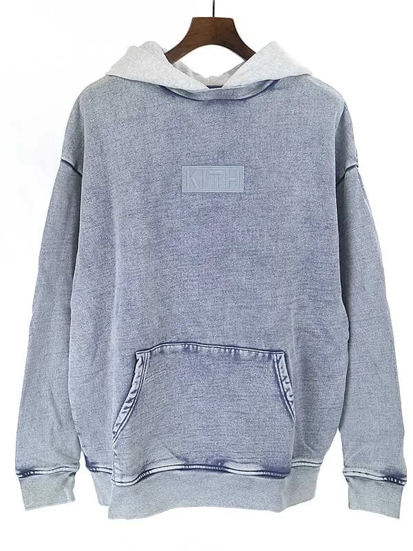 KITH キスニューヨークシティ TWO-TONE CLASSIC BOX LOGO HOODIE LIGHT INDIGO パーカー