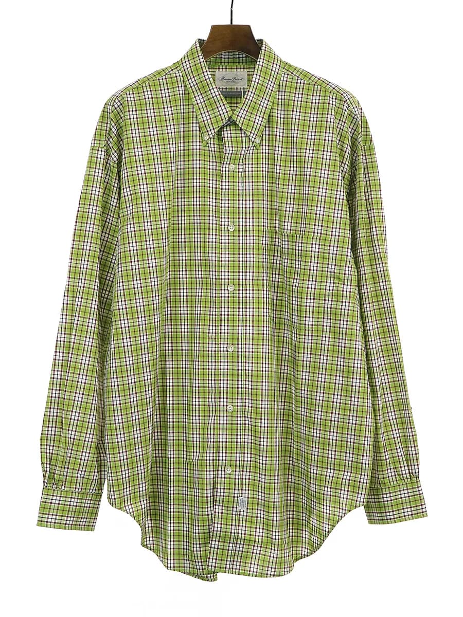 Marvine Pontiak Shirt Makers マービンポンティアック 19SS B.D. SH ボタンダウンオーバーサイズチェックシャツ