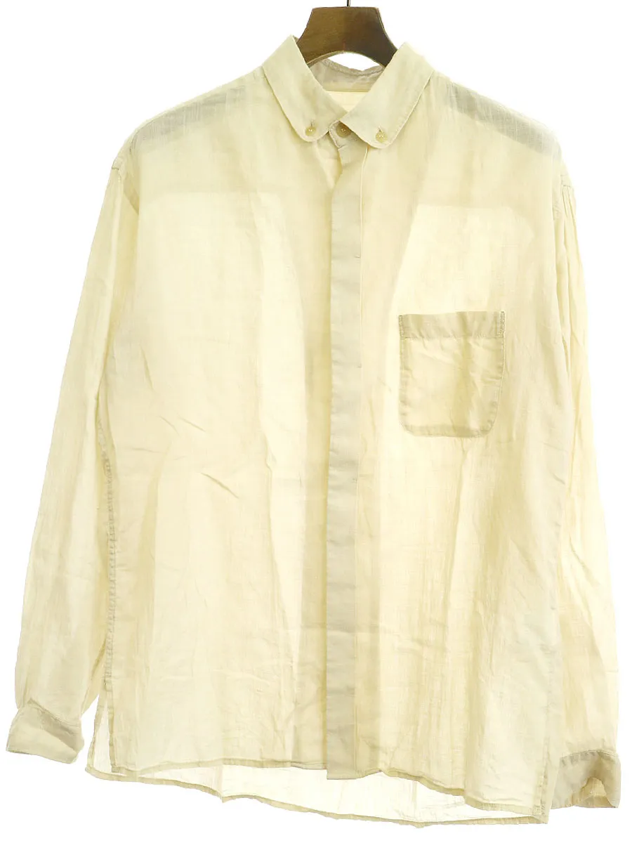 Yohji Yamamoto ヨウジヤマモト プールオム 15SS コットンリネンボタンダウンシャツ