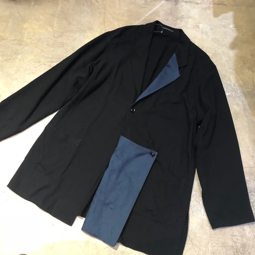 Yohji Yamamoto Yohji Yamamoto POUR HOMME 17SS レーヨンリネンフロントフラシジャケット