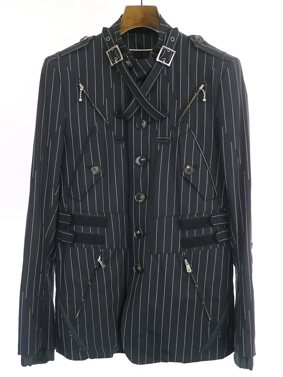TAKAHIROMIYASHITA The SoloIst. タカヒロミヤシタ ザ ソロイスト 16SS ストライプスタンドカラージャケット
