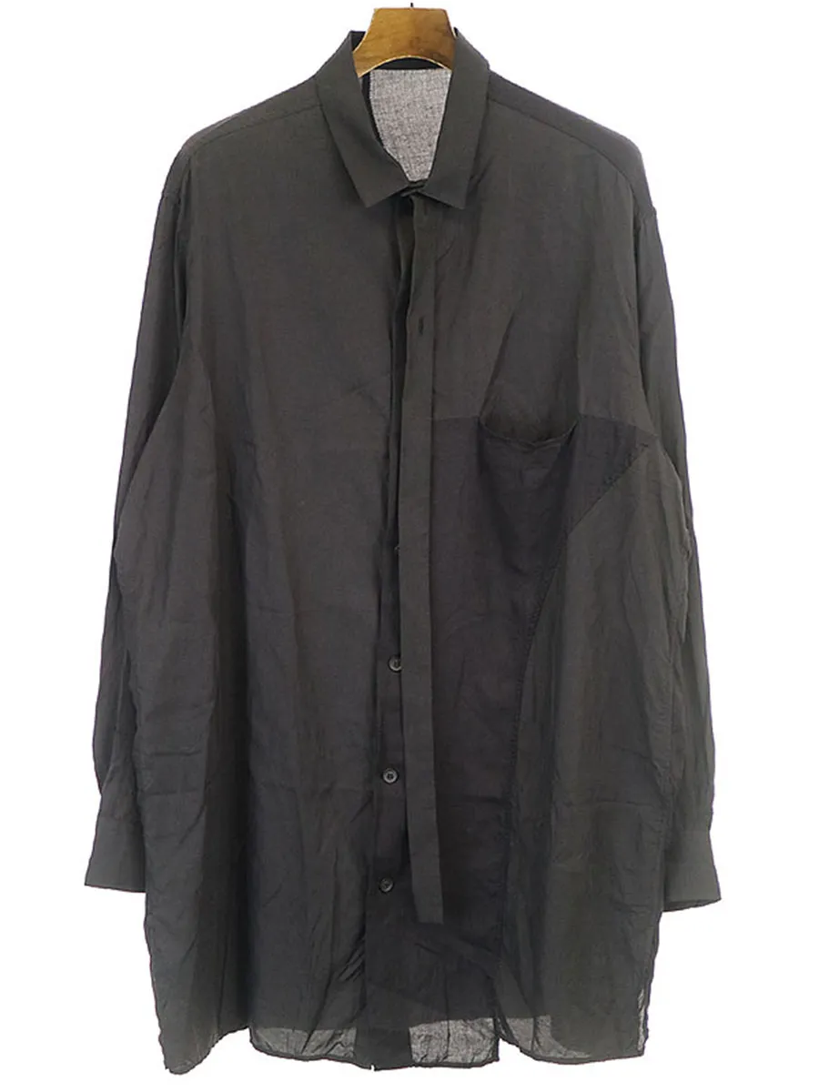 Yohji Yamamoto ヨウジヤマモト プール オム 20AW LOOK30 スウィッチングロングキュプラシャツ