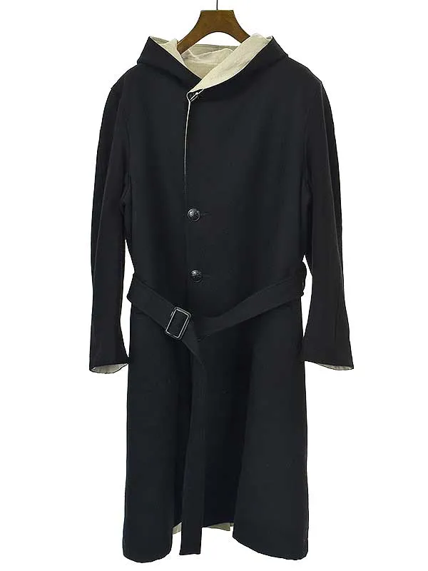 Yohji Yamamoto ヨウジヤマモト プールオム 22AW リバーシブルベルテッドフーデッドコート