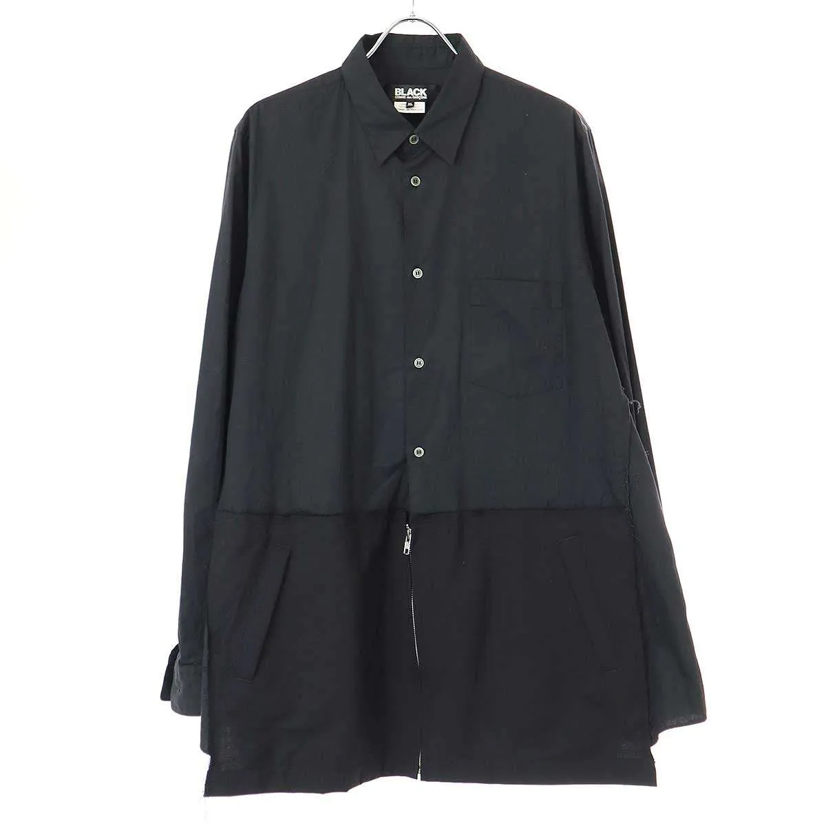 COMME des GARCONS ブラック コムデギャルソン 20SS ウールギャバジンジップ切替 シャツ