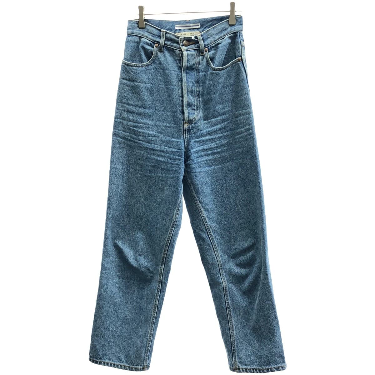 CristaSeya クリスタセヤ Bleached denim high-waisted jeans ハイウエストボタンフライデニムパンツ
