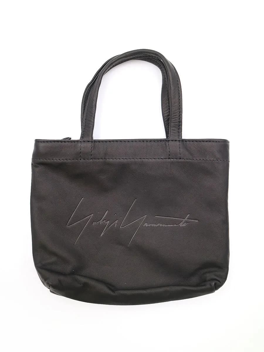 Yohji Yamamoto ヨウジヤマモト 20SS ロゴ型押しレザーミニトートバッグ