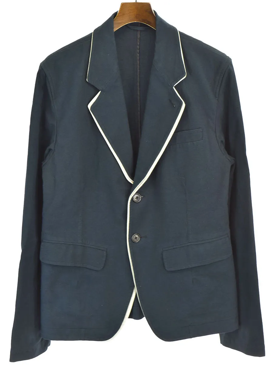 ANN DEMEULEMEESTER アンドゥムルメステール コットンパイピングテーラードジャケット