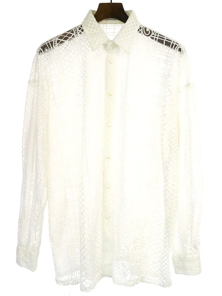 VERSACE ジャンニ ヴェルサーチ レース長袖シャツ