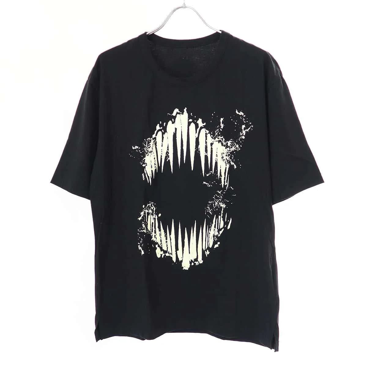 Yohji Yamamoto グラウンド ワイ 22AW Chainsaw man teeth cotton T-shirt グラフィックプリントTシャツ