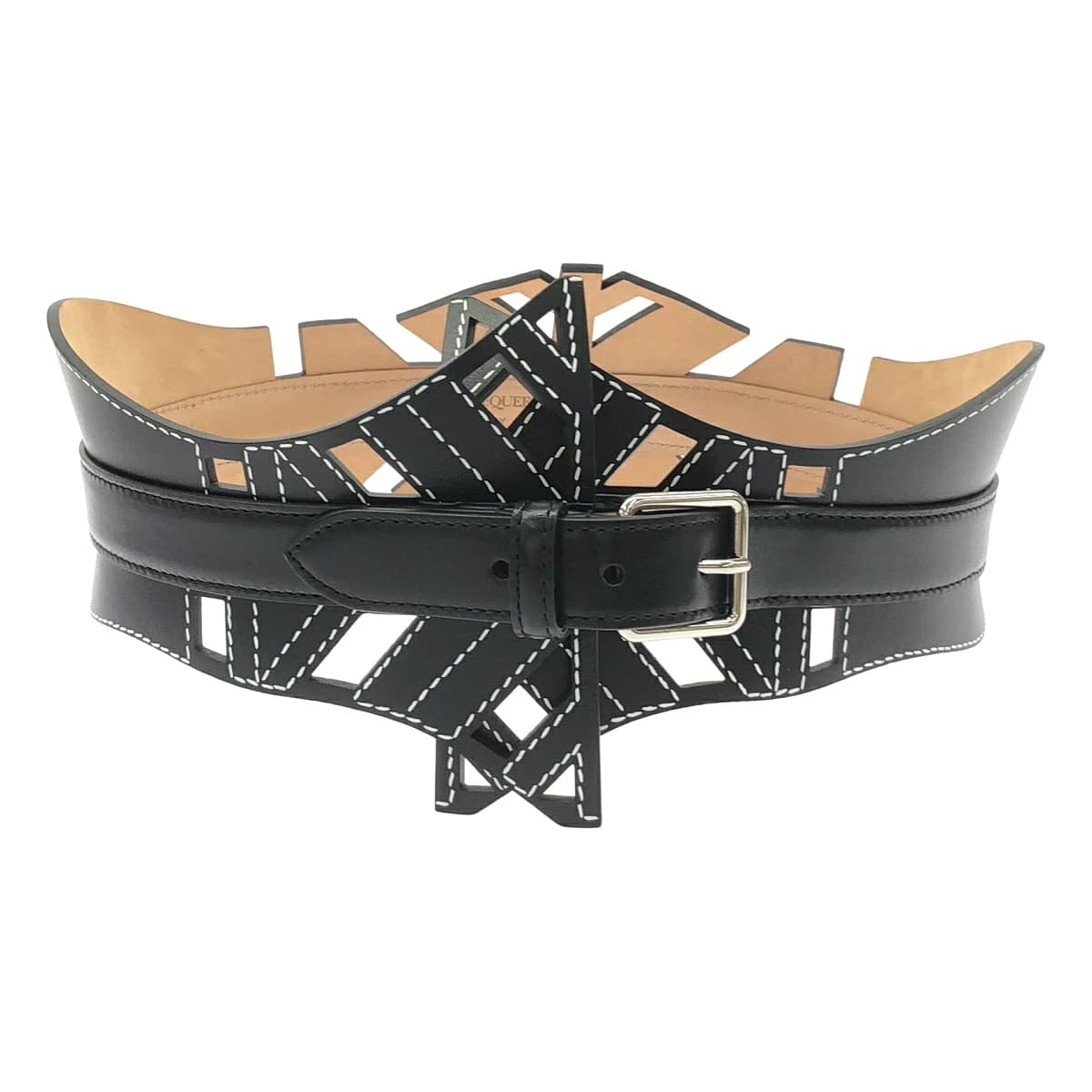 ALEXANDER McQUEEN アレキサンダーマックイーン レザーケージコルセットベルト 710221・501523・70・28